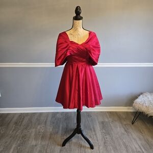 Elegant Red Women's Mini Dress Prom Wedding Cocktail